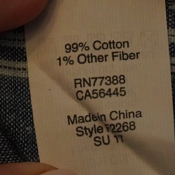 NWT, J. Crew Factory, Striped Chambray Ruffle-neck Cold Shoulder Dress, Blue - Picture 9 of 9